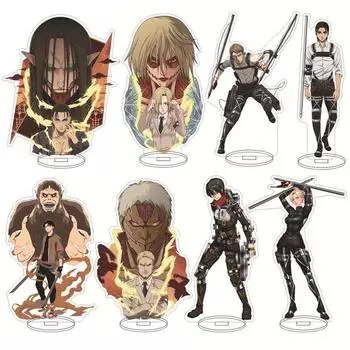 Фигурка аниме «Атака Титанов» на акриловой подставке Eren Jaeger Shingeki No Kyojin Levi·Ackerman, стоящая модель персонажа 1