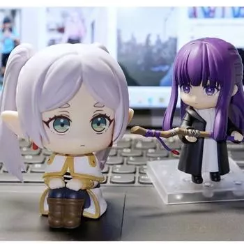 Фигурка аниме «Друзья за пределами конца путешествия» для украшения рабочего стола или корпуса компьютера, изображающая скорбную сцену Q version big head Flilian-11cm