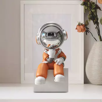 Фигурка астронавта, современная скульптура для демонстрации на офисном столе оранжевый
