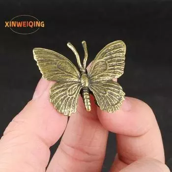 Фигурка бабочки, миниатюрное украшение для рабочего стола, водонепроницаемая реалистичная, статуя насекомого своими руками, украшение для дома, аксессуары для поделок Antique Bronze