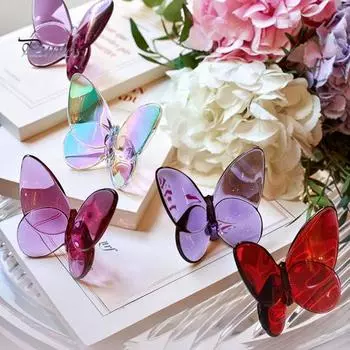 Фигурка бабочки, украшение в виде летающей бабочки, яркий цвет, идеальный размер, ручная работа, украшение в виде бабочки из искусственного хрусталя зелёный