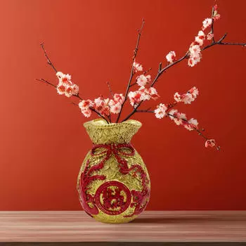 Фигурка богатства, ваза для цветов, китайская сумка для денег, удача для дома золотой