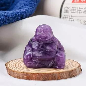 Фигурка Будды Майтрейи из натурального камня, положительная энергия исцеления, красочная ручная резьба, статуя смеющегося Будды, украшение для рабочего стола, подарок на день рождения A