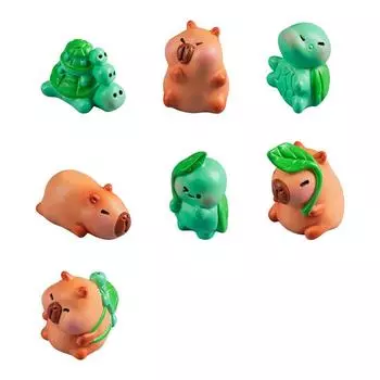 Фигурка черепахи-капибары из мультфильма, микроландшафтные украшения, креативное милое украшение из смолы, украшение для домашнего офиса и рабочего стола A2 1Pair