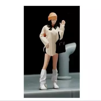 Фигурка Девушка в повседневной одежде 22223606 Модель Диорама Мини Машина 1/64 [Товар] белый