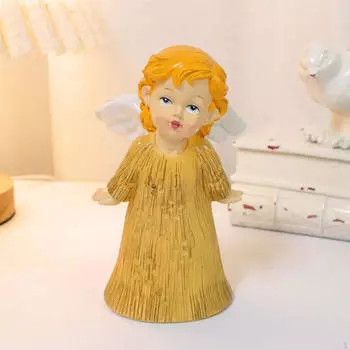 Фигурка девушки-ангела, абстрактная фигура, ручная работа, милый современный орнамент, скульптура из смолы