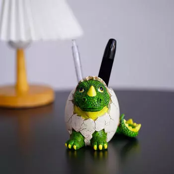 Фигурка динозавра, небольшой держатель для растений, смоляное настольное украшение для внутреннего и наружного использования Green