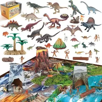 Фигурка динозавра UQTOO, большая карта динозавра, день рождения, Рождество, стандартный набор игрушек с динозаврами, детская игра, в комплекте, мальчики, девочки, подарок, подарок, игрушка,
