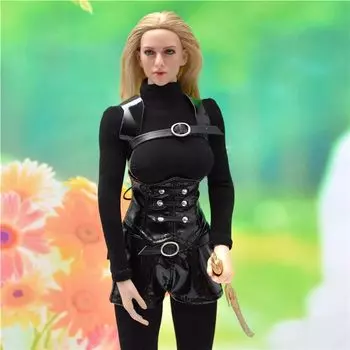 Фигурка для TBLeague, кожаный стиль, сексуальная красивая женщина, велогонка, обтягивающая одежда, высокие каблуки, длинные сапоги, обувь и голова, не [TOYBARJAPAN] 1/6