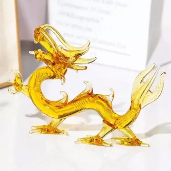 Фигурка дракона из кристалла Кертари, статуэтка дракона зодиака, фен-шуй 2024, новогодняя статуэтка дракона, талисман для интерьера 7 см [подлинный продукт] -