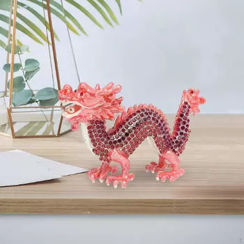 Фигурка дракона из сплава, скульптура, фэншуй, ремесла, мини-животное для фиолетовый