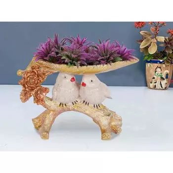 Фигурка «Две птицы, сидящие на ветке дерева», украшение для дома, экспонат, статуэтка чидия для домашнего декора, пара воробьев, экспонат (Розовое блюдо с птицами)