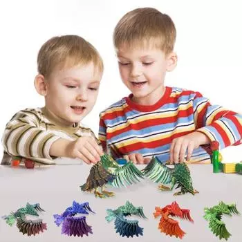 Фигурка Феникса, напечатанная на 3D-принтере, подвижные суставы, красочная фигурка птицы, шарнирное животное разноцветный