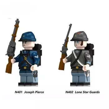 Фигурка гражданской войны, мини-солдат, пистолет, мини-сумка для боеприпасов, строительные блоки, модель Moc, детские игрушки, подарок для мальчиков и девочек