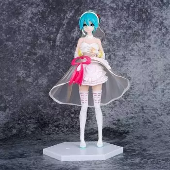 Фигурка Хацунэ Мику высотой 25 см в ее первоначальном дизайне белого свадебного платья, плюшевая кукла Хацунэ Мику 25cm