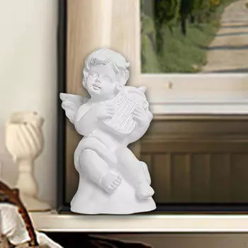 Фигурка херувима, маленькая статуэтка ангела, поделки из смолы, мини-скульптура, украшение для стола в отеле 3.4x3.4x6cm_harp