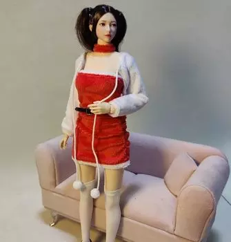 Фигурка Hobby Toy Scale, совместимая с телом TBLeague DMTOYS DF067, красивое рождественское платье и носки, комплект Overneast King, голова и обувь, не