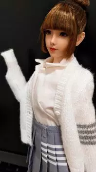 Фигурка Hobby Toy в масштабе Совместима с телом TBLeague Для нормального и маленького телосложения Стиль Academy Красивая школьница Длинный рукав Белый серый