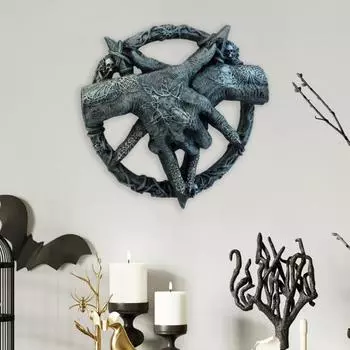 Фигурка из рога козла в виде руки дьявола, украшение на стену, домашний офис, гостиная, ванная комната