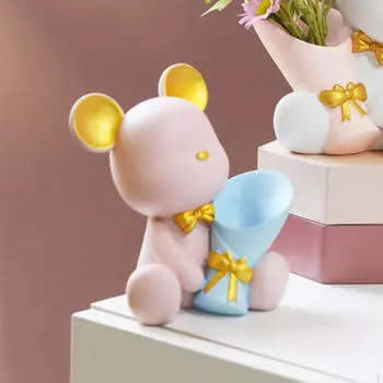 Фигурка из смолы, скульптура, держатель для цветов, ваза, украшение для свадебного кабинета, ствол ветки, настольный компьютер D#Pink