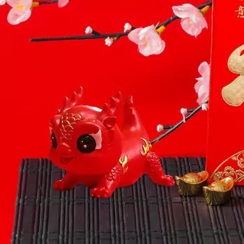 Фигурка китайского дракона - изысканная статуя из смолы для домашнего декора и офисного кабинета синий