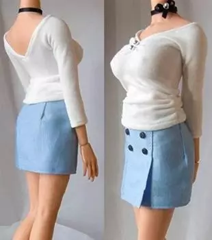 фигурка колледж красивый офис офис сексуальный и выстрел юбка комплект одежды и голова не [TOYBARJAPAN] 1/6 аксессуары/студентка, леди, леди, футболка