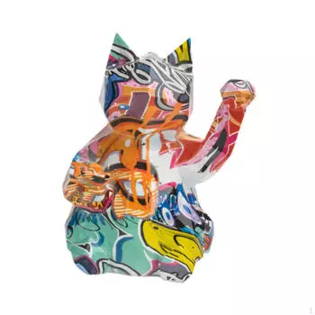 Фигурка кошки для каминной полки, Lucky Statue Living Room Graffiti