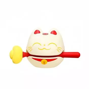 Фигурка кошки мини манящая кошка удачливая кошка улучшает финансовую удачу амулет милый маленький кот фэн-шуй товары статуэтка ударил деревянную рыбу чтобы увеличить удачу белый