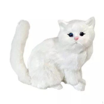 Фигурка кошки, плюшевая игрушка для украшения офиса и коллекционирования Style A