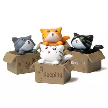 Фигурка кошки с лающими глазами для сада: Множество украшений для микроландшафтов, садов в горшках и рабочих столов Single чёрный