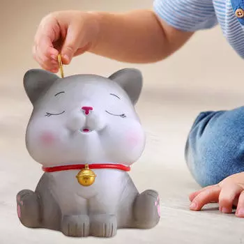 Фигурка кошки, статуя-копилка, скульптура животного, коллекционная бутылка для хранения, праздничный подарок, горшок для экономии eyes closed