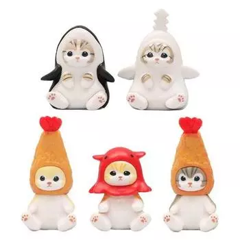 Фигурка кошки, животное-кошка, часть 3, жареный кот, акула-кот, осьминог-кот, 5 видов подарков, украшение, интерьер для показа, популярные игрушки в Корее