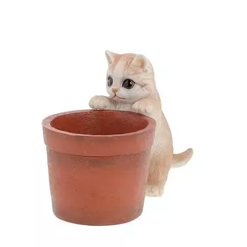 Фигурка кота, интерьерная миска, полирезина, животное, кот, Бенни, Бенни, QB-031BR