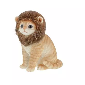 Фигурка кота интерьерная полирезиновая кошка становится львом коричневый тигр Benny s Benny s QB-026Y