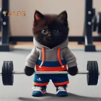 Фигурка кота-тяжеловеса, фитнес-мультяшный котенок, статуэтка из смолы, скульптура для дома, офиса, книжной полки, украшения для рабочего стола, подарок на день рождения B