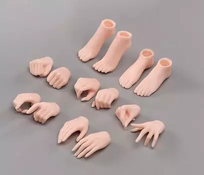 Фигурка Красивое женское тело 7 шт. Милые руки и ноги набор с орхидейными пальцами жемчужно-белая кожа [TOYBARJAPAN] 1/6 Аксессуары/ANT (для тела)
