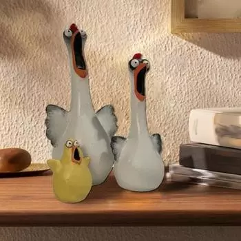 Фигурка кричащего цыпленка с длинной шеей, цыпленок, статуя из смолы, скульптура животного, украшение для домашнего офиса, рабочего стола, украшение для сада, заднего двора, Рождественский подарок S