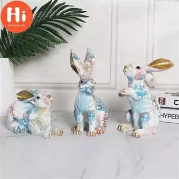 Фигурка кролика без запаха, элегантный стиль, гладкие края, смола, сказочный сад, вечеринка, скандинавский кролик, подарки, декор для домашнего украшения B