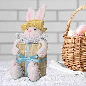 Фигурка кролика, фигурки пасхального кролика, художественные поделки, милая плюшевая игрушка, статуя для вечеринки дома female