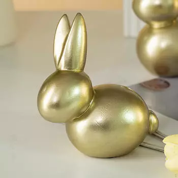 Фигурка кролика из смолы для пасхального декора на рабочем столе head down