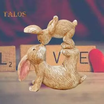 Фигурка кролика из смолы, йога, родитель и ребенок, скульптура кролика, пасхальный кролик, украшение для сада, двора, домашнего декора, настольная демонстрация Rabbit