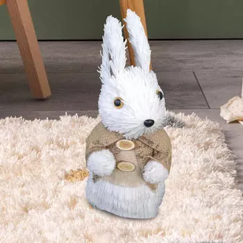 Фигурка кролика из соломы для Пасхи и использования в саду Style B