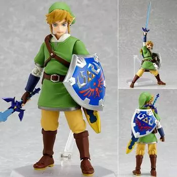 Фигурка Legend of Zelda Skyward Sword Link Figma 153 Сменные аксессуары Модель из ПВХ without box