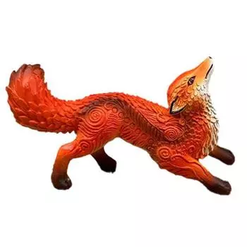 Фигурка лисы из смолы, модель статуи животного, фигурка, скульптура, украшение, игрушка для домашнего офиса, рабочего стола, для дома, для улицы, для сада