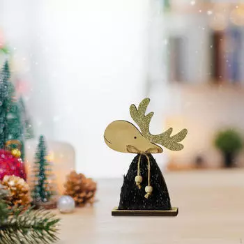 Фигурка лося, деревянные рождественские украшения, коллекционная центральная часть, настольные украшения, статуя для дома Black S