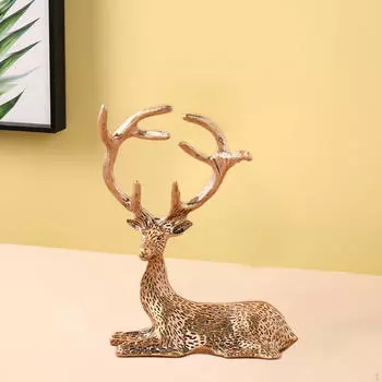 Фигурка лося, статуя, коллекционное произведение искусства, скульптура животного, украшение для гостиной, столешницы