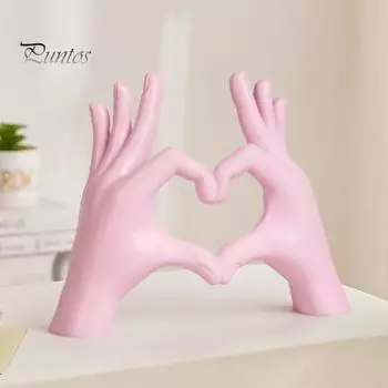 Фигурка любовного жеста, скульптура из смолы «Любовное сердце», настольный декор, скульптура в виде сердца для дома, свадьбы, помолвки, подарка C розовый