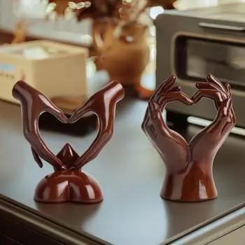 Фигурка любовного жеста, смоляная скульптура в виде сердца, руки, сердечный жест, настольное украшение для дома, гостиной, спальни C