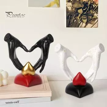 Фигурка любовного жеста, смоляная скульптура в виде сердца, руки, сердечный жест, настольное украшение для дома, гостиной, спальни C