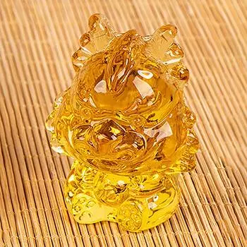 Фигурка маленького дракона, художественная стеклянная маленькая статуя мифического животного в пресс-папье, домашний декор разноцветный